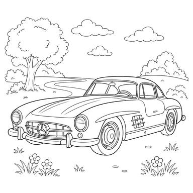 Dibujo de Mercedes-Benz 300 SL para colorear