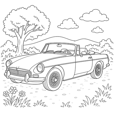 Coloriage voiture MG MGB