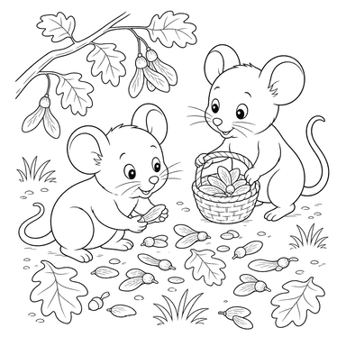 Souris ramassant des graines