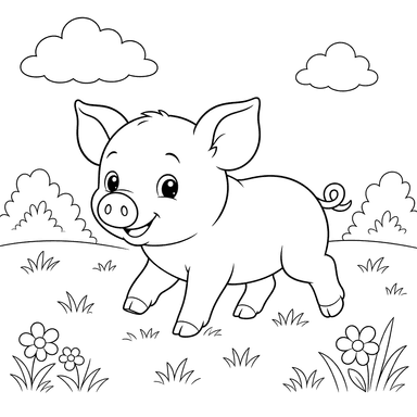 Petit mini-porcelet dans l'herbe