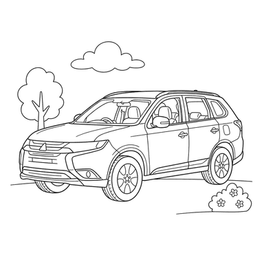 Mitsubishi Outlander Coloring Page