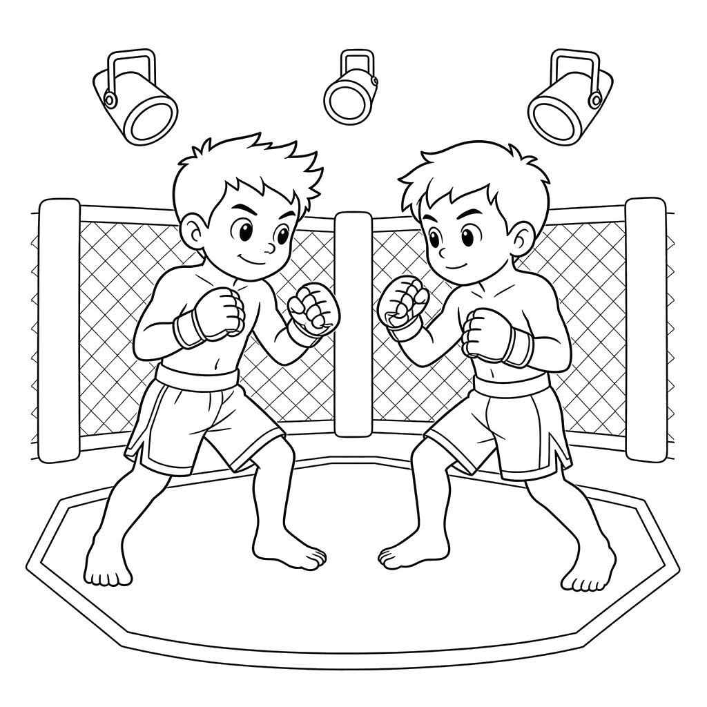 Desenho para colorir de MMA para crianças