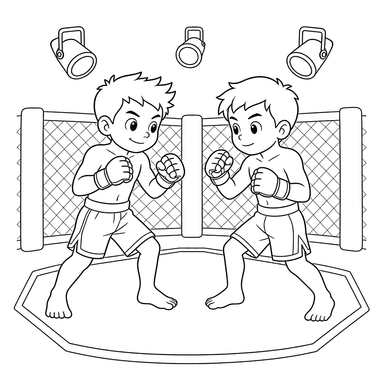 Desenho para colorir de MMA para crianças