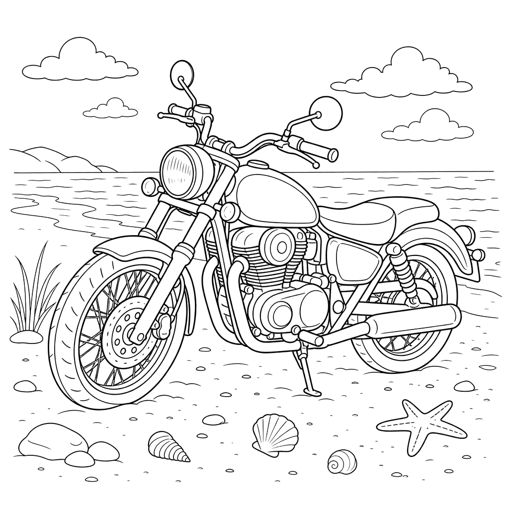 Moto sur la Plage