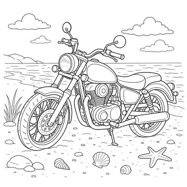Motorcycle on the Beach