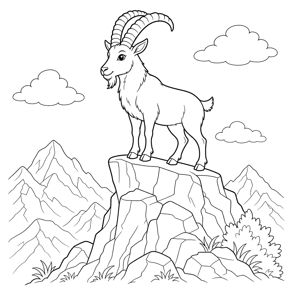 Ausmalbild Steinbock