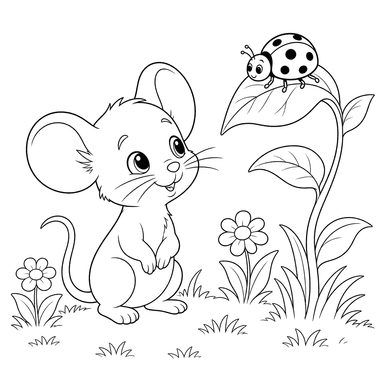 Maus und Marienkäfer