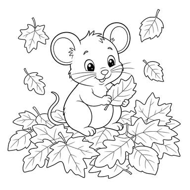 Ratinho nas folhas de outono