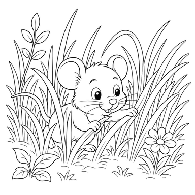 Kleine Maus im hohen Gras