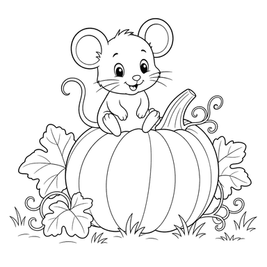 Maus auf dem Kürbis