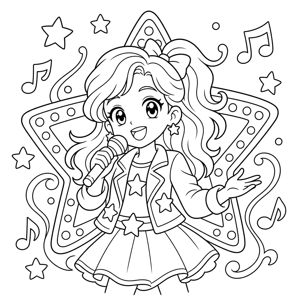 Dibujo para colorear: rostro de músico