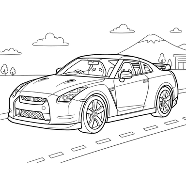 Coloriage Nissan GT-R pour enfants
