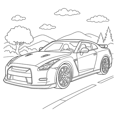 Dibujo para colorear de Nissan GT-R R35