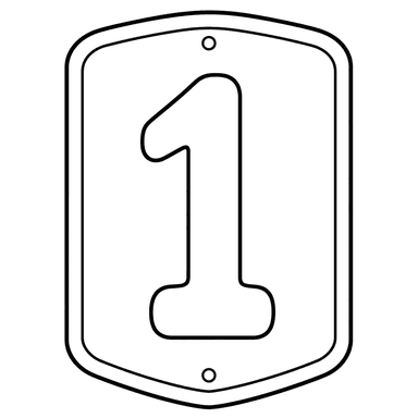 Chiffre 1 sur une plaque d'immatriculation