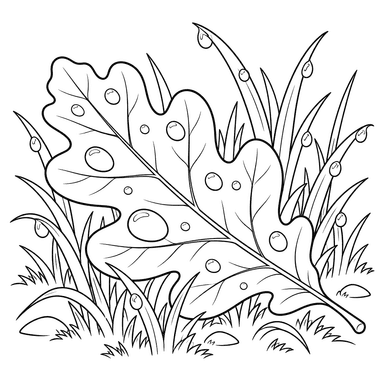 Feuille de chêne d'automne dans l'herbe