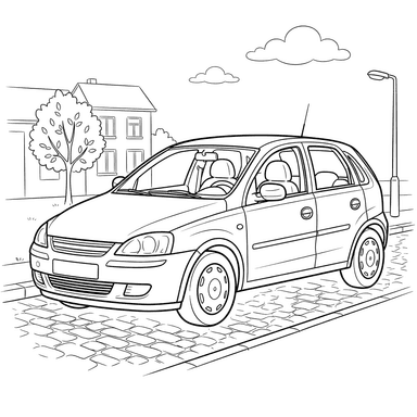 Coloriage voiture Opel Corsa