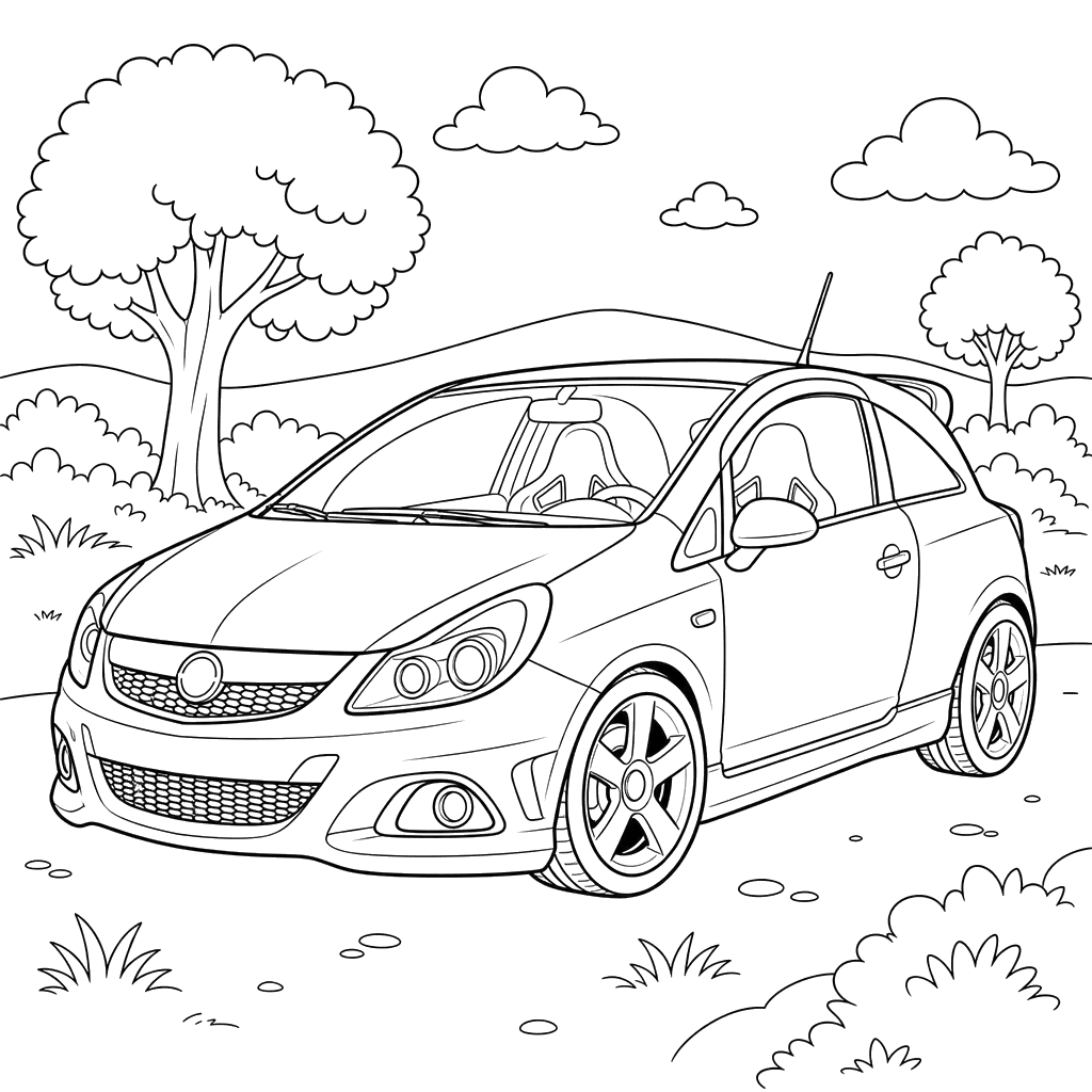 Opel Corsa OPC Coloring Page