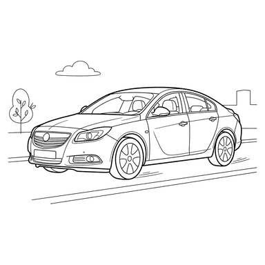 Coloriage voiture Opel Insignia pour enfants