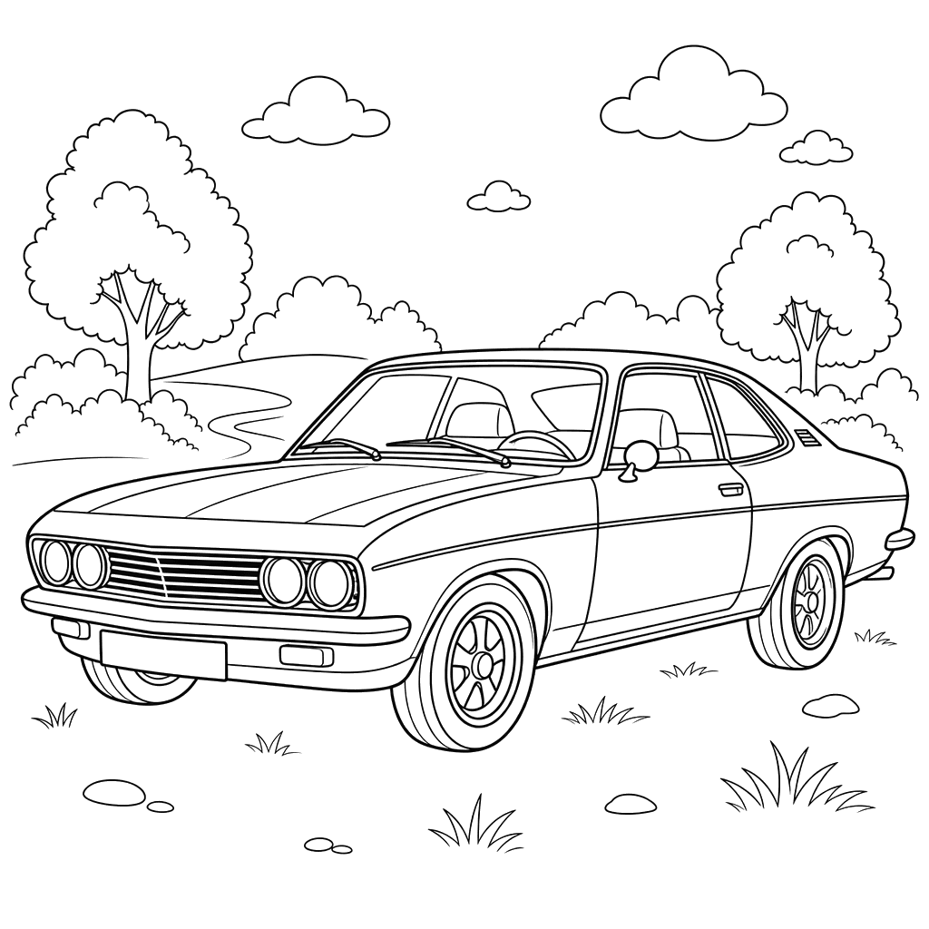 Coloriage de la voiture classique Opel Manta