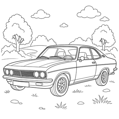 Coloriage de la voiture classique Opel Manta