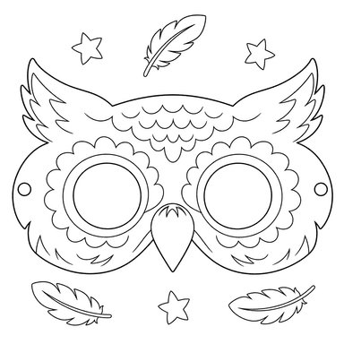 Dibujo de Máscara de Búho para colorear