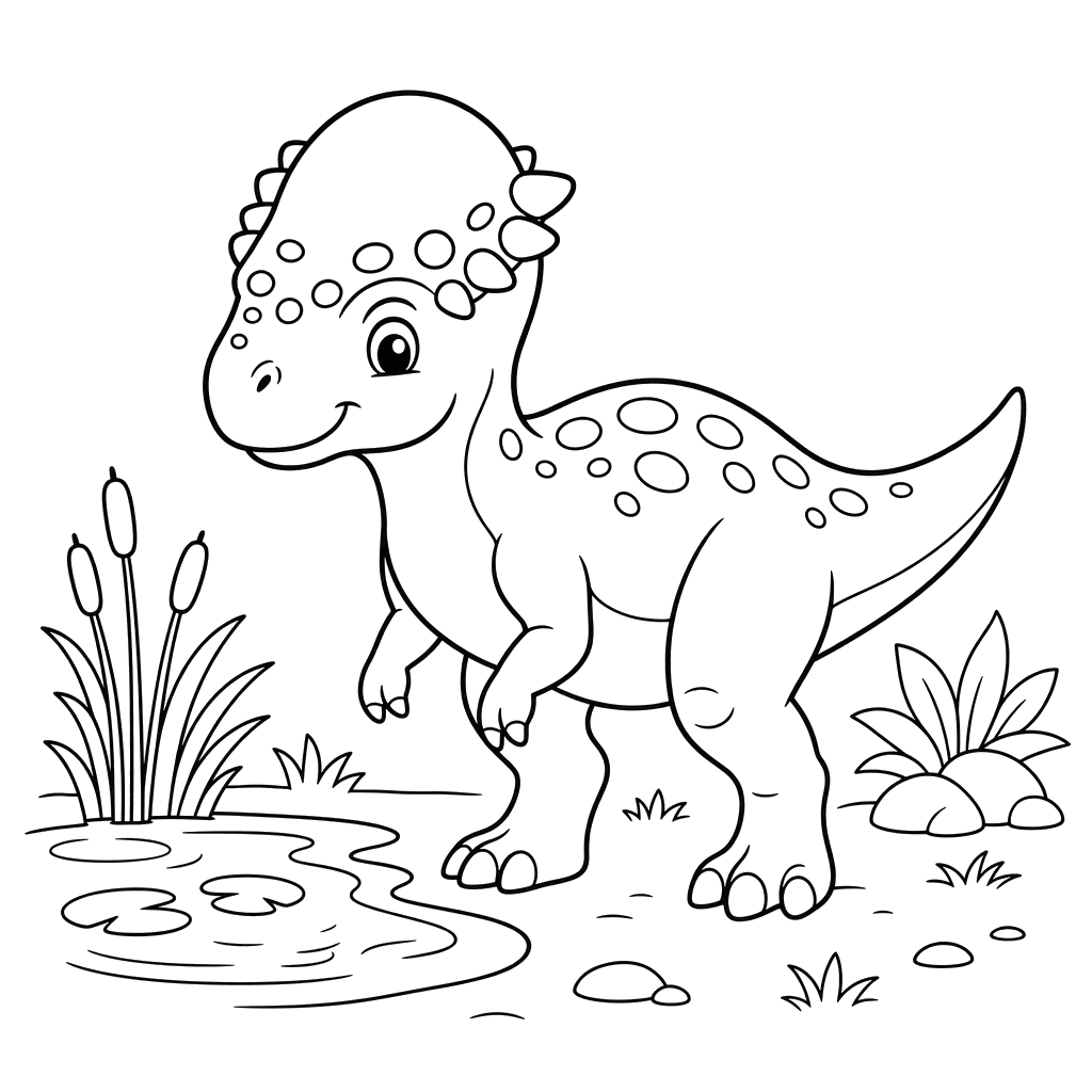 Pachycephalosaurus Ausmalbild