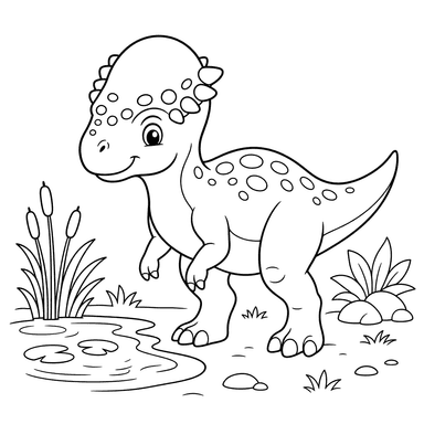 Pachycephalosaurus Ausmalbild