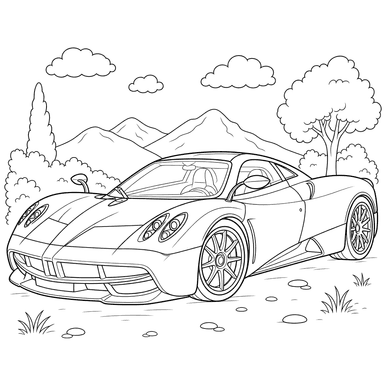 Desenho do Pagani Huayra para Colorir
