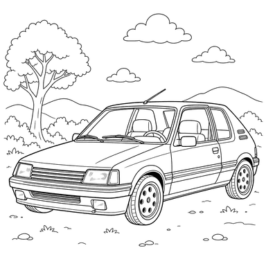 Coloriage Peugeot 205 GTi