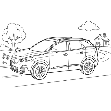 Раскраска Автомобиль Peugeot 3008 для Детей