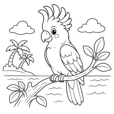 Cacatúa rosa — dibujo para colorear