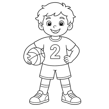 Desenho para colorir: jogador com número 2