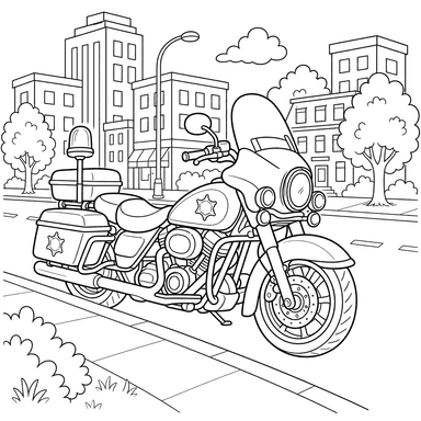 Moto de police dans la rue