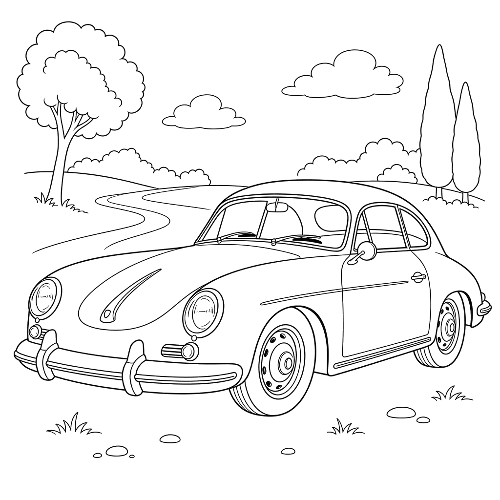Coloriage Porsche 356