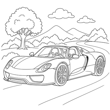 Dibujo para colorear de Porsche 918 Spyder