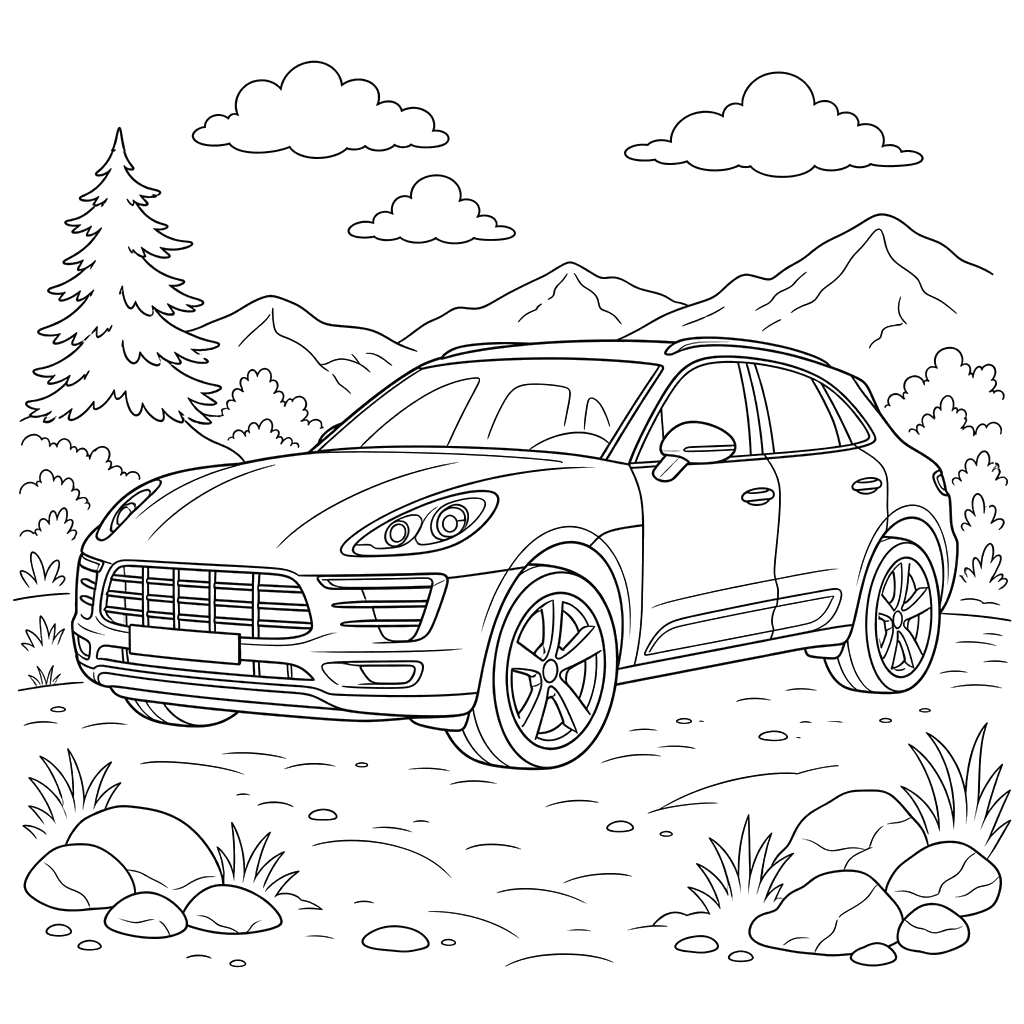 Porsche Macan Coloring Page