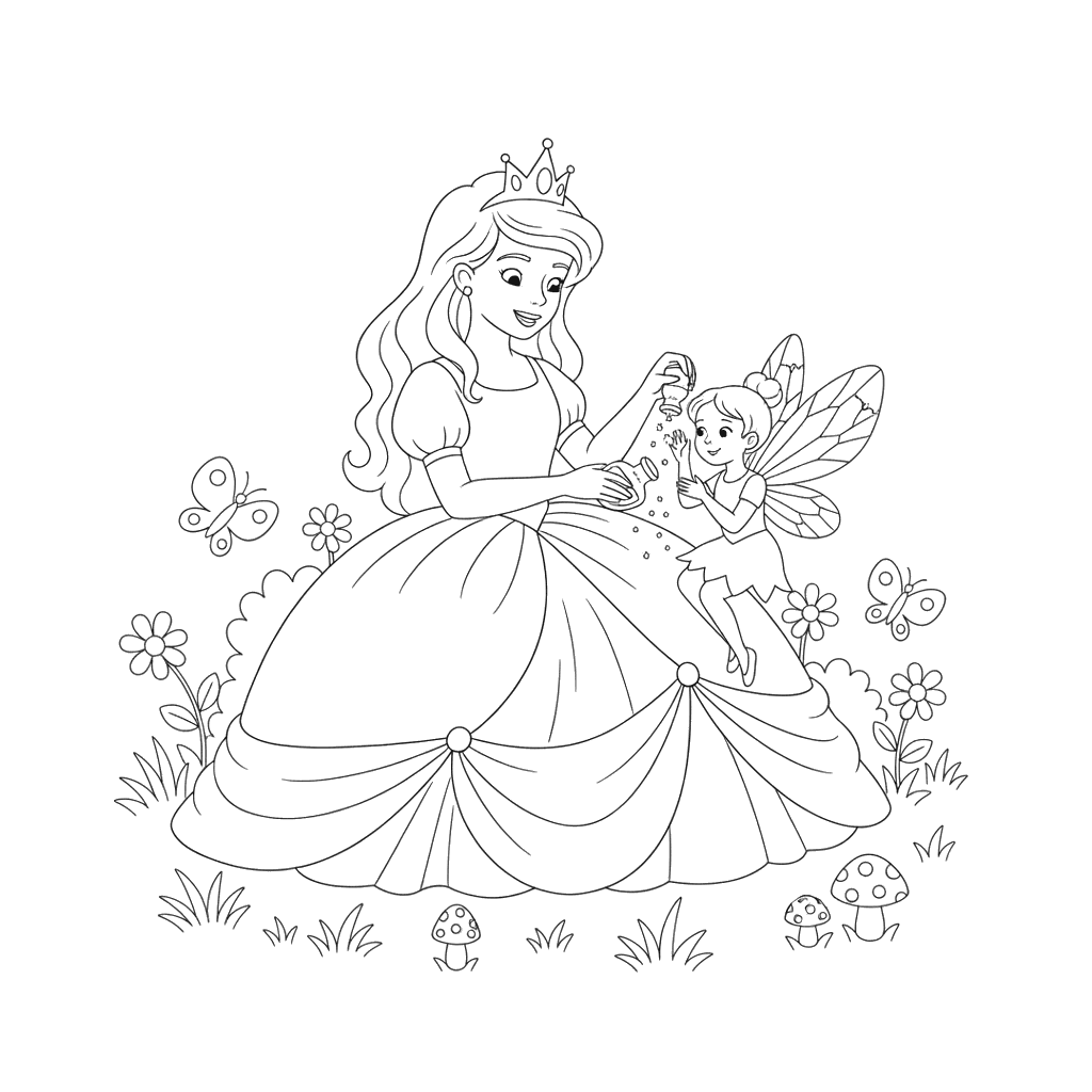 Prinzessin und Fee Reparieren Flügel