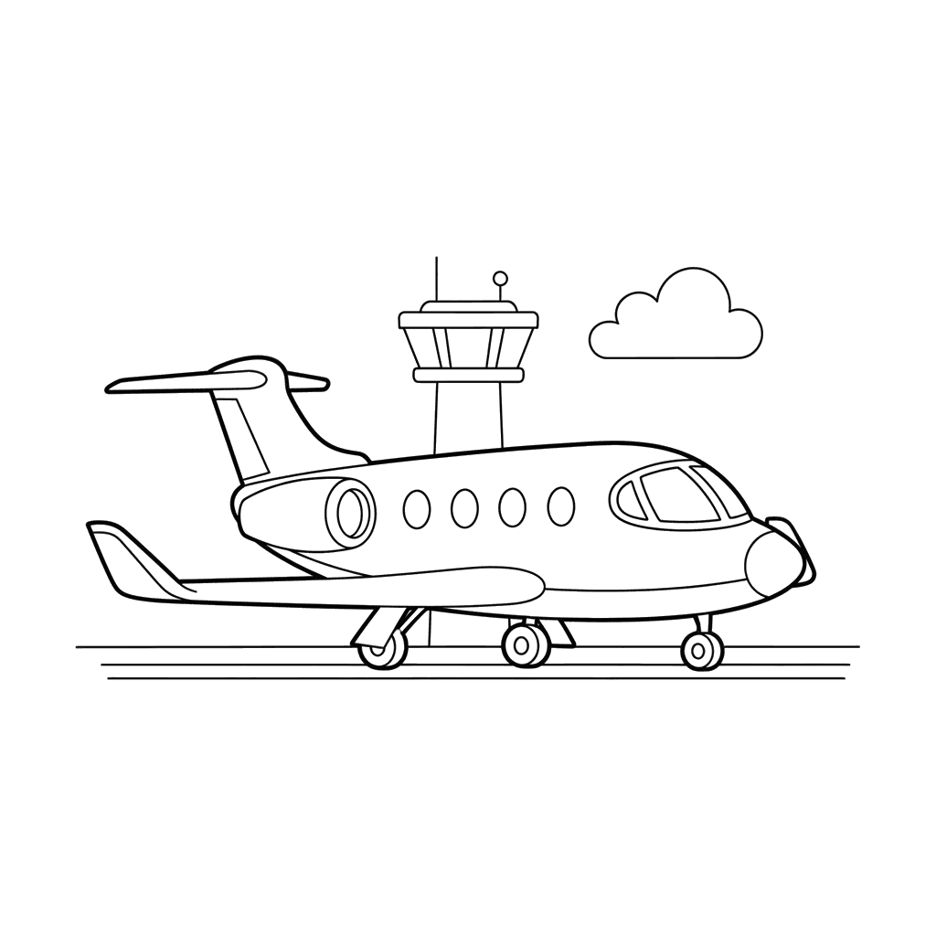 Privatjet Ausmalbild