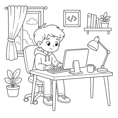 Un gentil programmeur à son bureau
