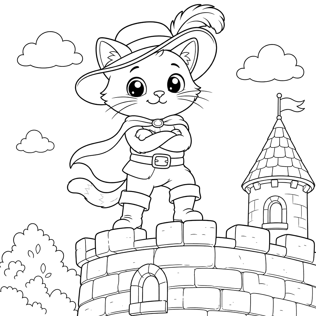 Dibujo para colorear El Gato con Botas