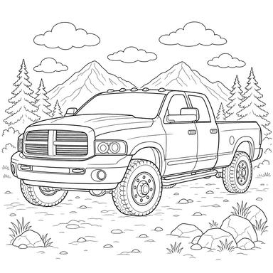 Ram Pickup Truck Coloring Page