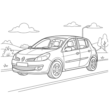 Coloriage Renault Clio pour Enfants