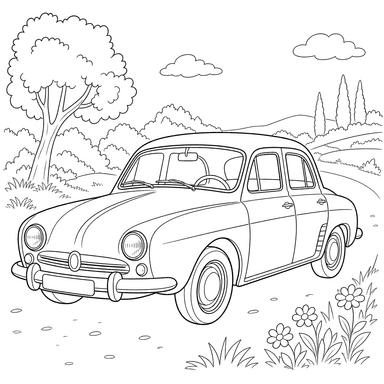 Coloriage Renault Dauphine