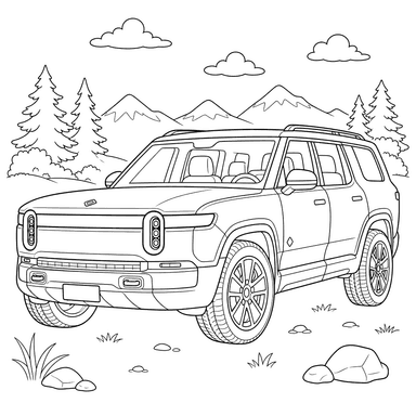 Раскраска внедорожник Rivian R1S