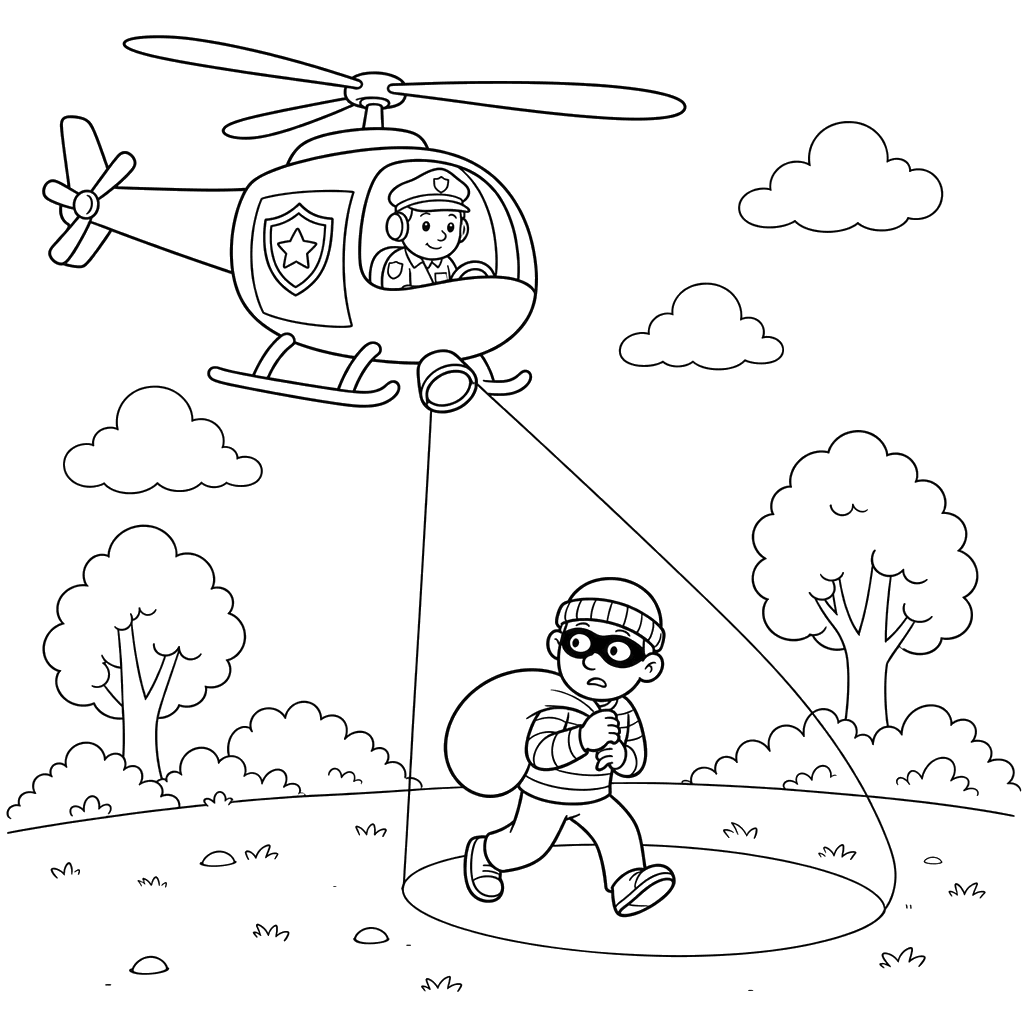 Desenho para colorir de Ladrão sob o Holofote