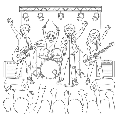 Rockband auf der Bühne