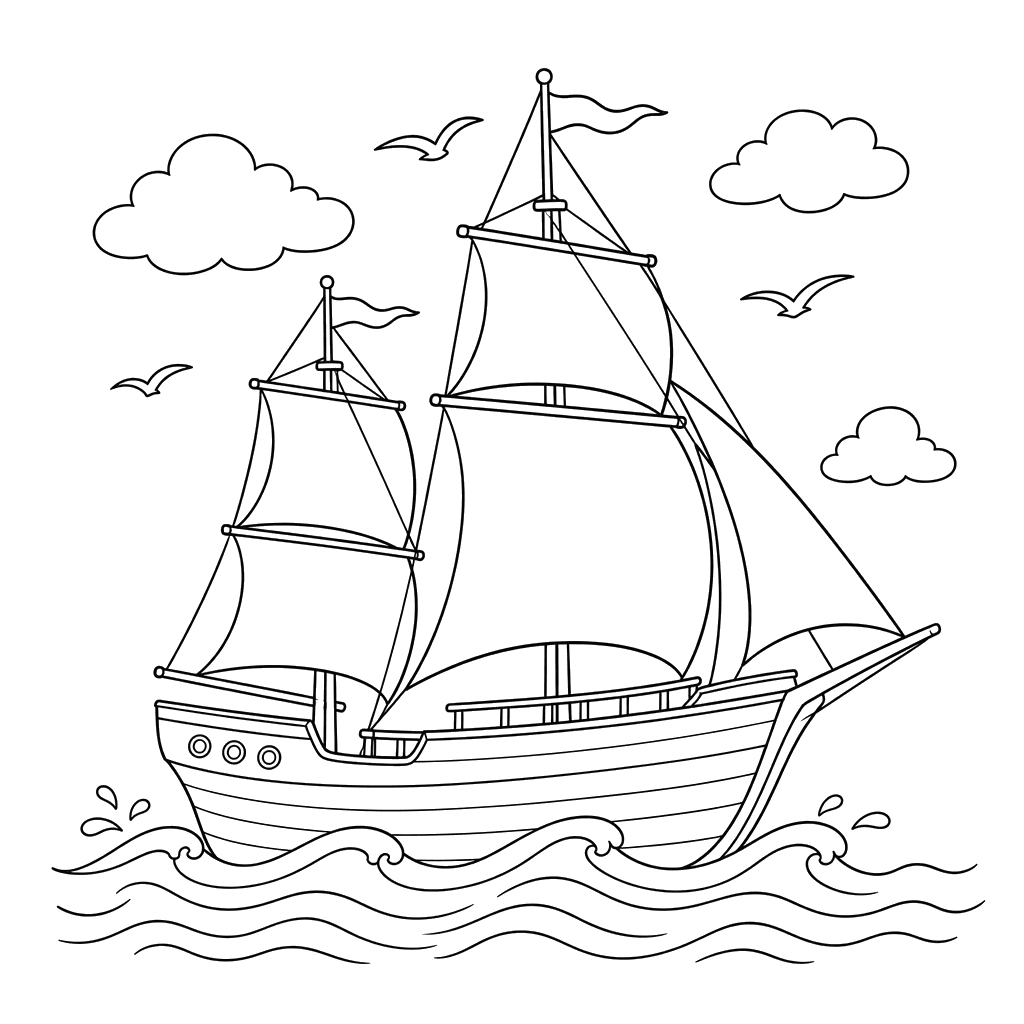 Barco de vela en las olas
