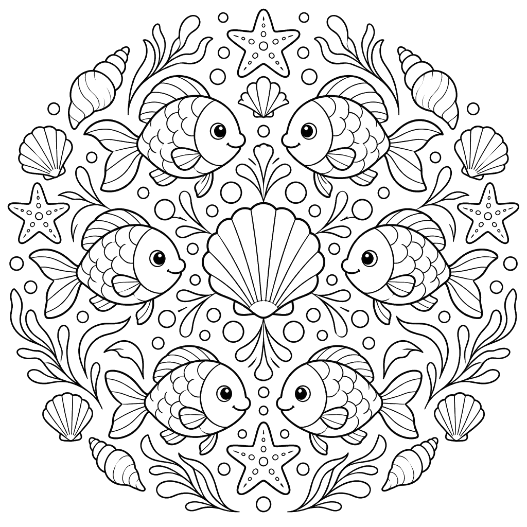 Mandala de peixes marinhos