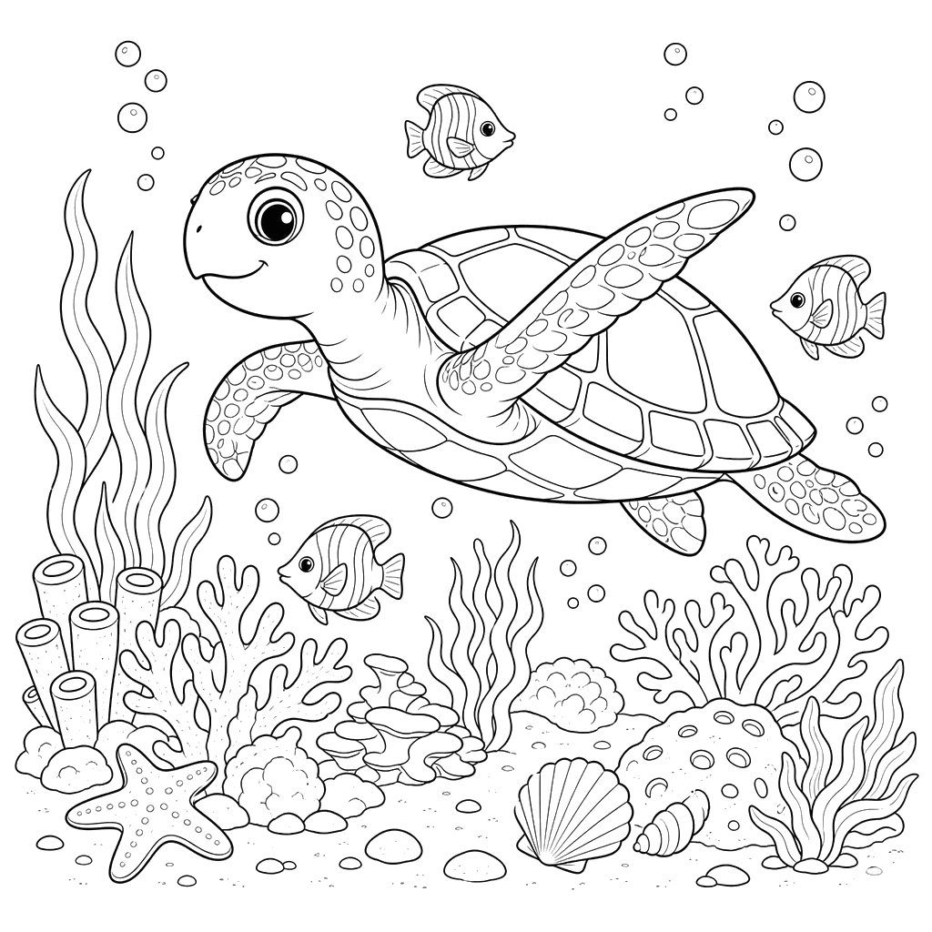 Tortue de mer dans l'eau claire