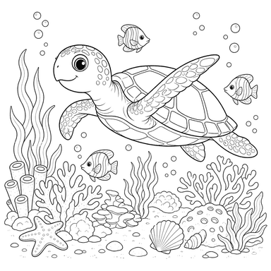 Tortue de mer dans l'eau claire